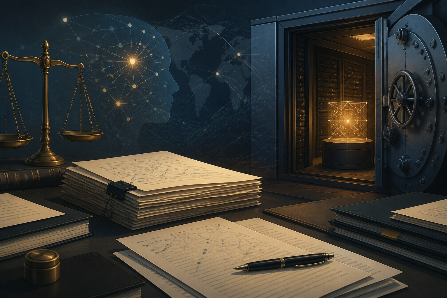 A conceptual illustration of Thomson Reuters’ strategy to combine proprietary professional data with an internally controlled AI model.
